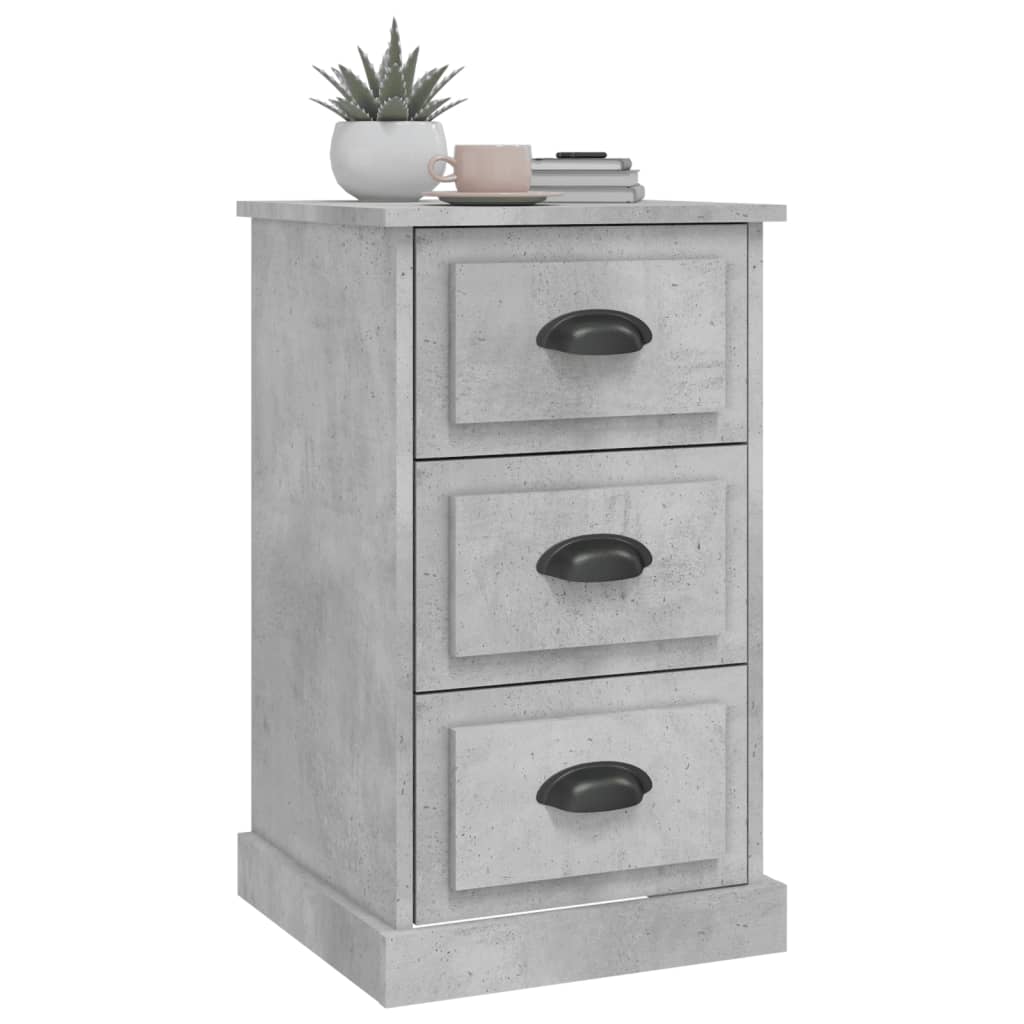 Comodino Grigio Cemento 39x39x67 cm in Legno Multistrato - homemem39