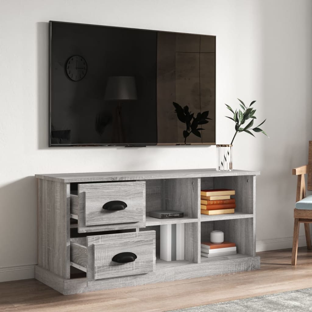 Mobile Porta TV Grigio Sonoma 102x35,5x47,5cm Legno Multistrato - homemem39