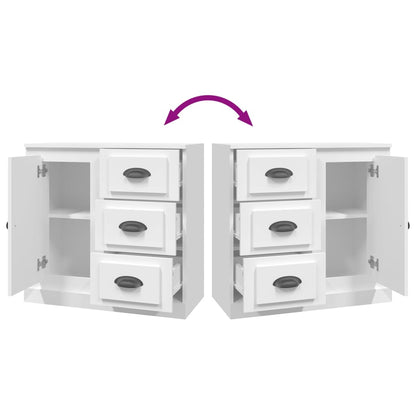 Credenza Bianca 70x35,5x67,5 cm in Legno Multistrato