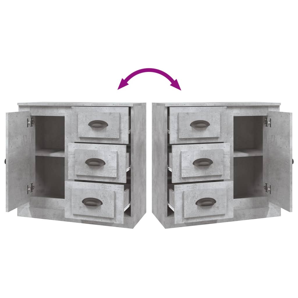 Credenza Grigio Cemento 70x35,5x67,5 cm in Legno Multistrato