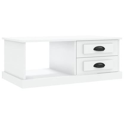 Tavolino da Salotto Bianco 90x50x35 cm in Legno Multistrato