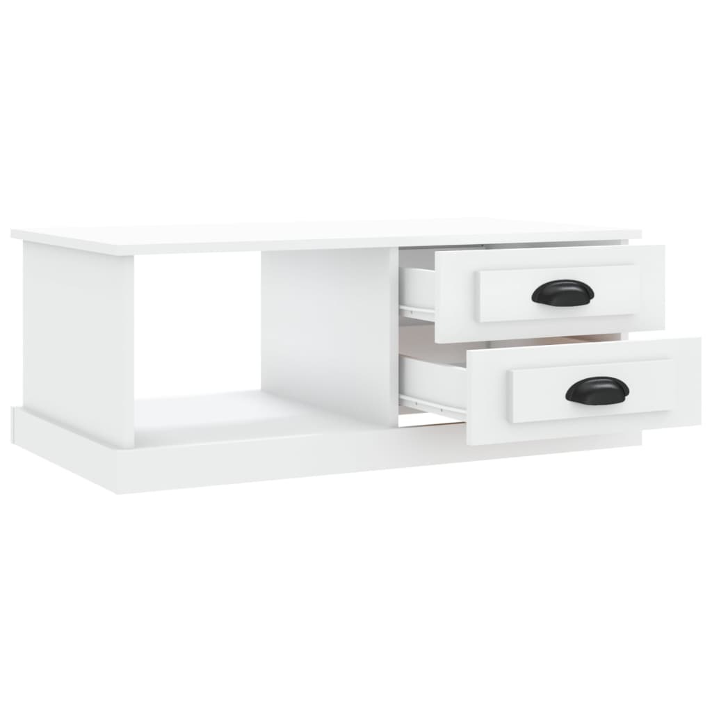 Tavolino da Salotto Bianco 90x50x35 cm in Legno Multistrato | homemem39