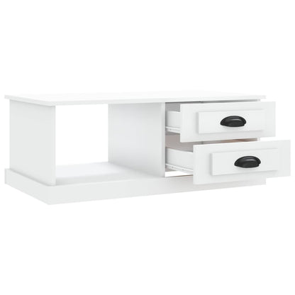 Tavolino da Salotto Bianco 90x50x35 cm in Legno Multistrato