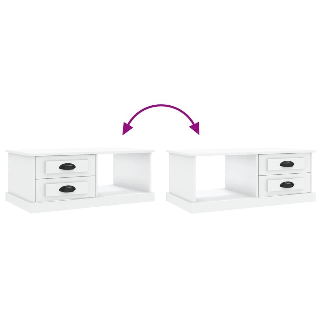 Tavolino da Salotto Bianco 90x50x35 cm in Legno Multistrato