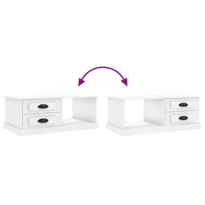 Tavolino da Salotto Bianco 90x50x35 cm in Legno Multistrato