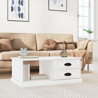 Tavolino da Salotto Bianco 90x50x35 cm in Legno Multistrato | homemem39