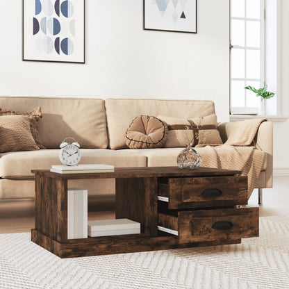Tavolino da Salotto Rovere Fumo 90x50x35 cm Legno Multistrato | homemem39
