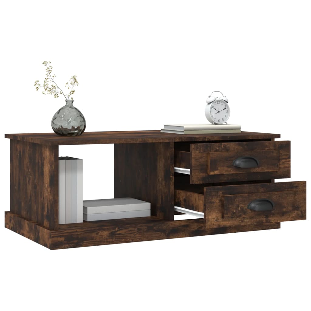 Tavolino da Salotto Rovere Fumo 90x50x35 cm Legno Multistrato | homemem39