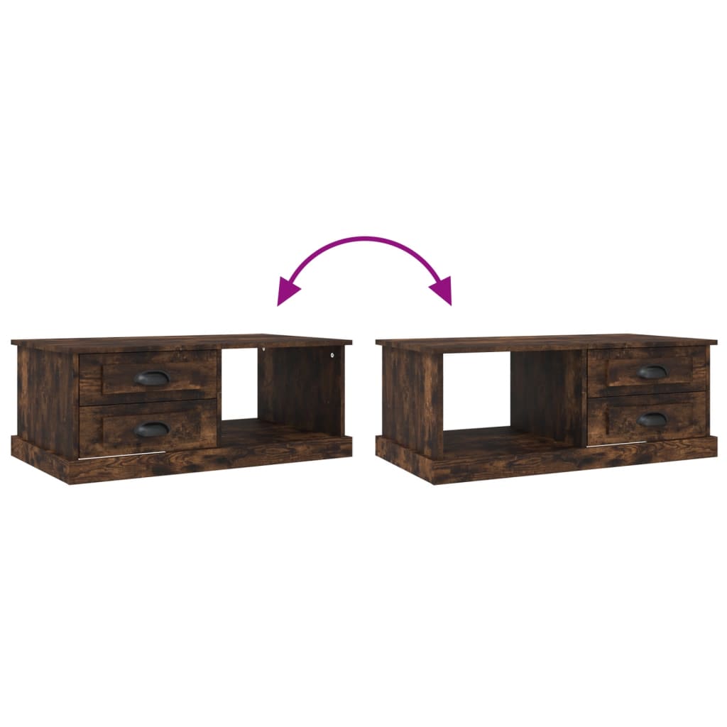 Tavolino da Salotto Rovere Fumo 90x50x35 cm Legno Multistrato