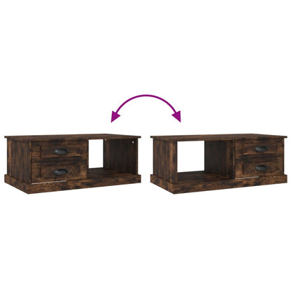 Tavolino da Salotto Rovere Fumo 90x50x35 cm Legno Multistrato