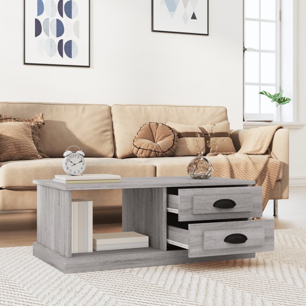 Tavolino da Salotto Grigio Sonoma 90x50x35 cm Legno Multistrato | homemem39