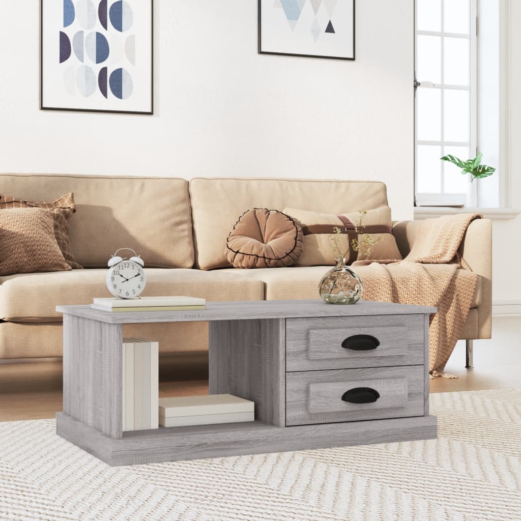 Tavolino da Salotto Grigio Sonoma 90x50x35 cm Legno Multistrato | homemem39