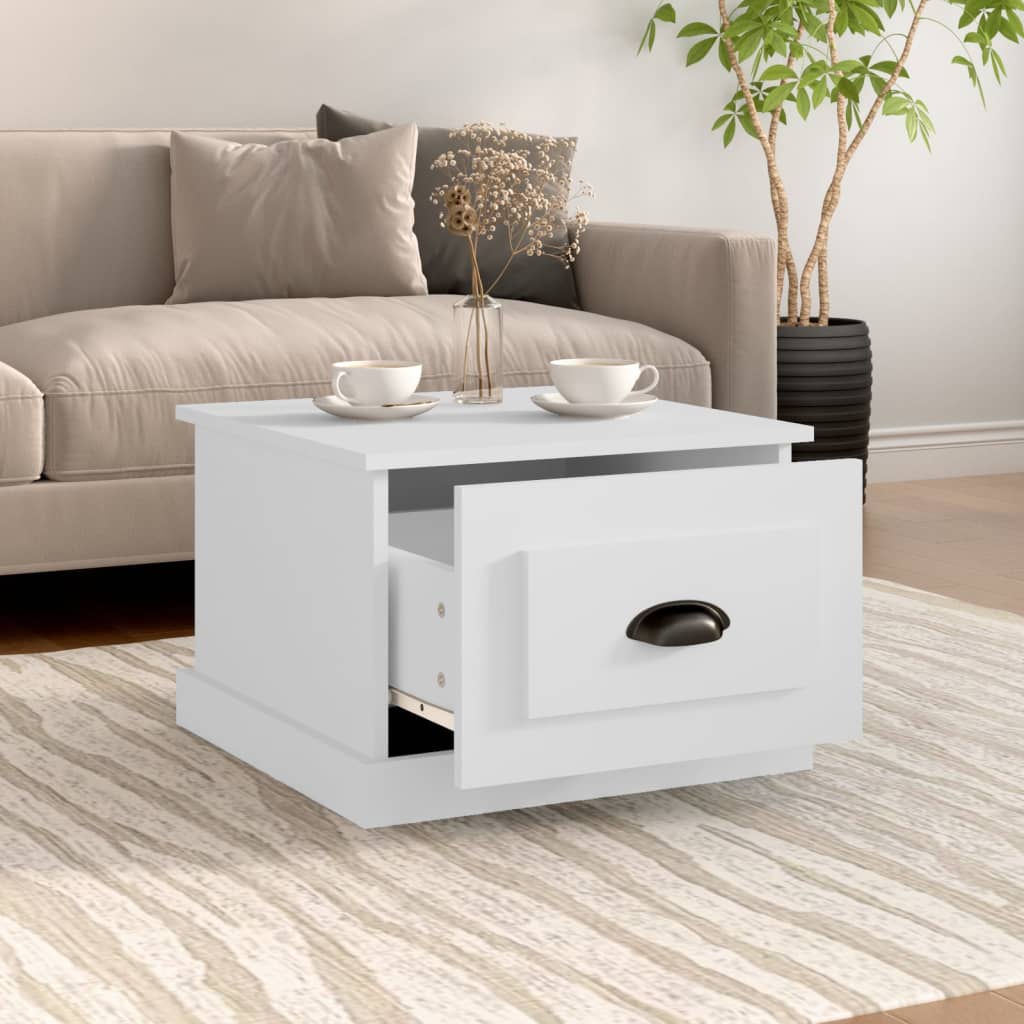 Tavolino da Salotto Bianco 50x50x35 cm in Legno Multistrato | homemem39
