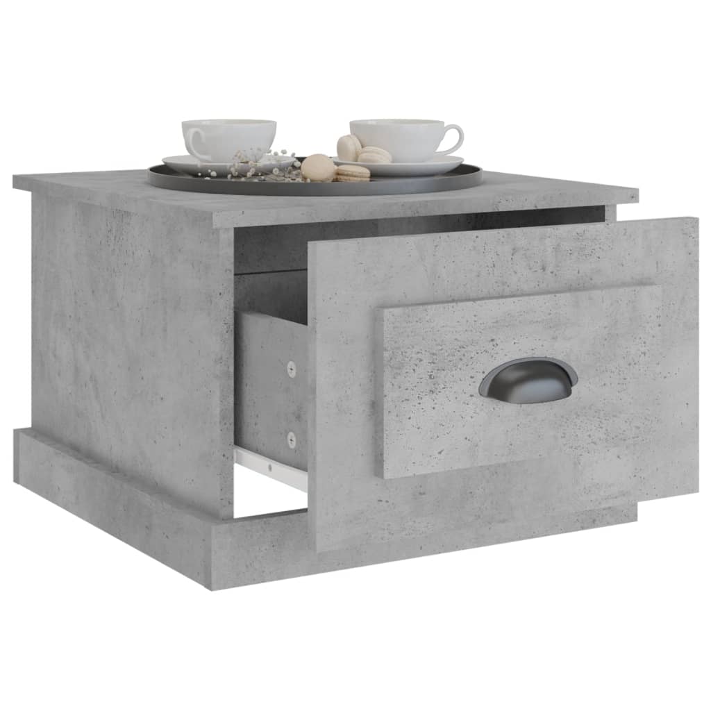 Tavolino da Salotto Grigio Cemento 50x50x35cm Legno Multistrato | homemem39