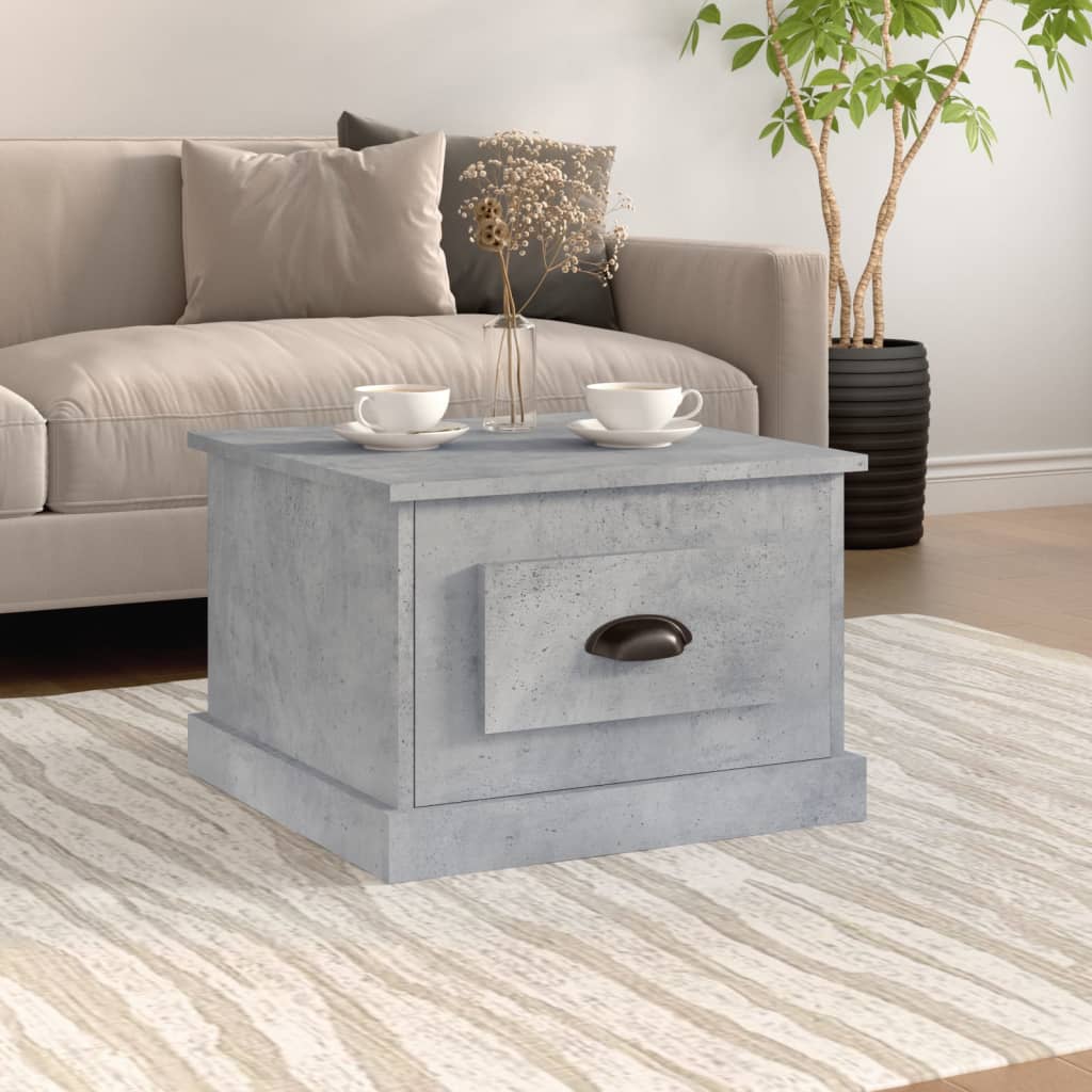 Tavolino da Salotto Grigio Cemento 50x50x35cm Legno Multistrato | homemem39