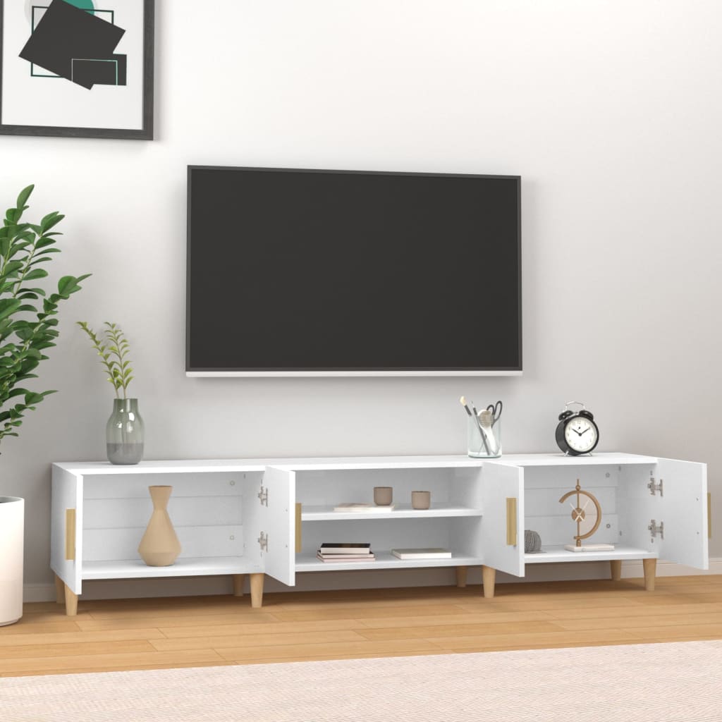 Mobile Porta TV Bianco 180x31,5x40 cm in Legno Multistrato - homemem39
