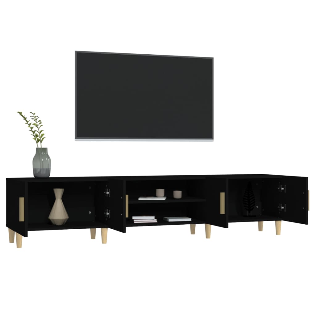Mobile Porta TV Nero 180x31,5x40 cm in Legno Multistrato - homemem39