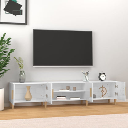 Mobile Porta TV Bianco Lucido 180x31,5x40 cm Legno Multistrato - homemem39