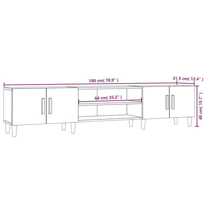 Mobile TV Rovere Marrone 180x31,5x40 cm in Legno Multistrato