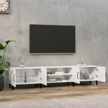 Mobile Porta TV Bianco Lucido 180x31,5x40 cm Legno Multistrato - homemem39