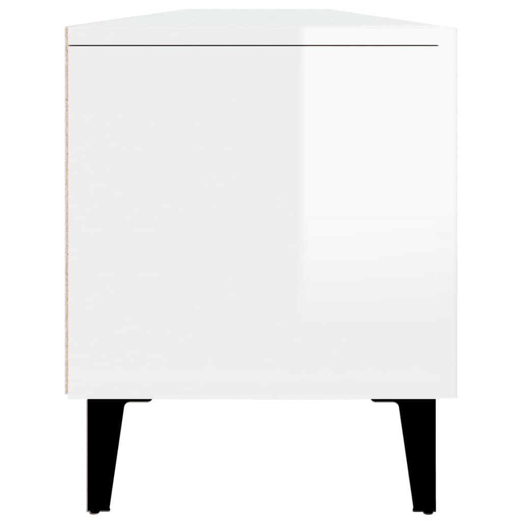 Mobile Porta TV Bianco Lucido 180x31,5x40 cm Legno Multistrato - homemem39