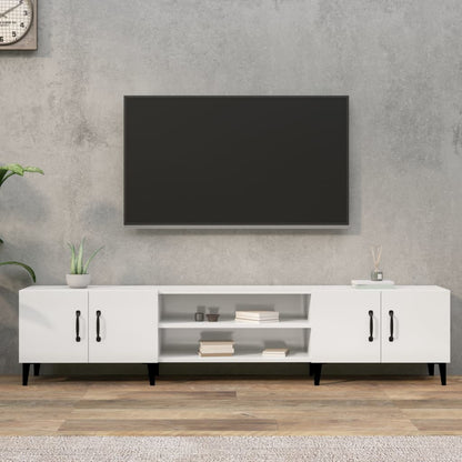 Mobile Porta TV Bianco Lucido 180x31,5x40 cm Legno Multistrato - homemem39