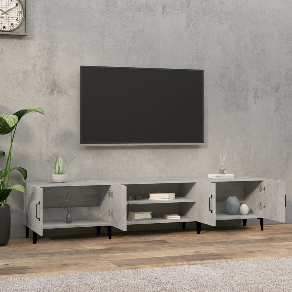Mobile Porta TV Grigio Cemento 180x31,5x40 cm Legno Multistrato - homemem39