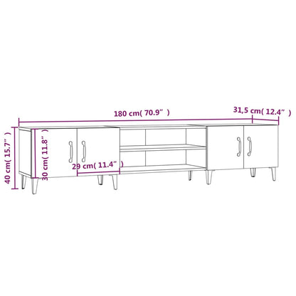 Mobile Porta TV Grigio Cemento 180x31,5x40 cm Legno Multistrato