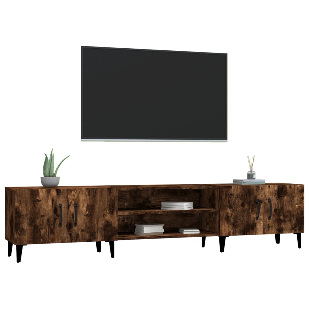 Mobile TV Rovere Fumo 180x31,5x40 cm in Legno Multistrato