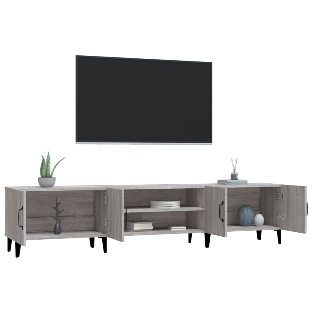 Mobile TV Grigio Sonoma 180x31,5x40 cm in Legno Multistrato - homemem39