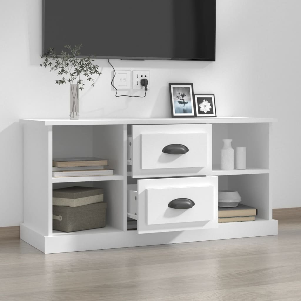 Mobile Porta TV Bianco 99,5x35,5x48 cm in Legno Multistrato - homemem39
