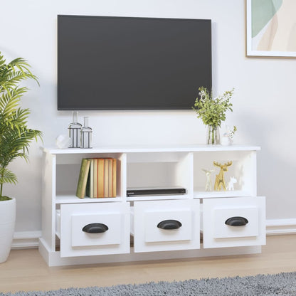 Mobile Porta TV Bianco 100x35x50 cm in Legno Multistrato - homemem39