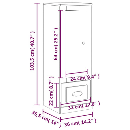 Credenza Nera 36x35,5x103,5 cm in Legno Multistrato