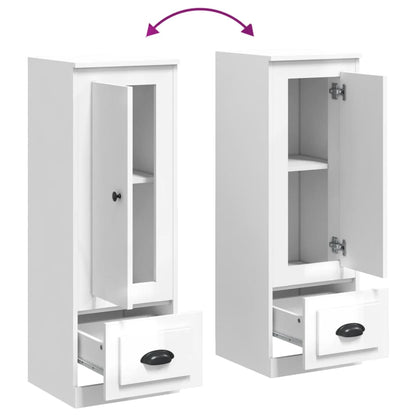 Credenza Bianco Lucido 36x35,5x103,5 cm in Legno Multistrato - homemem39