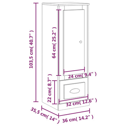 Credenza Bianco Lucido 36x35,5x103,5 cm in Legno Multistrato - homemem39