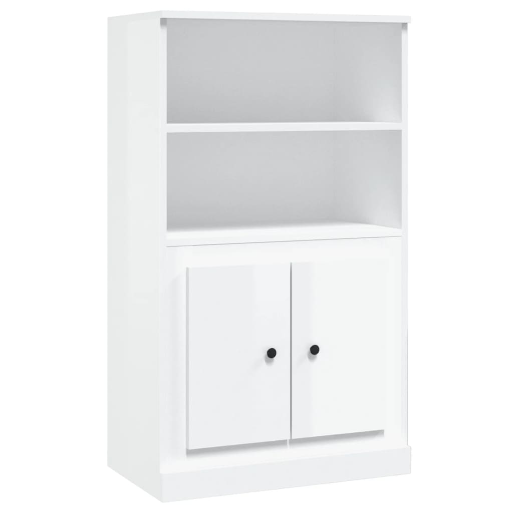 Credenza Bianco Lucido 60x35,5x103,5 cm in Legno Multistrato - homemem39