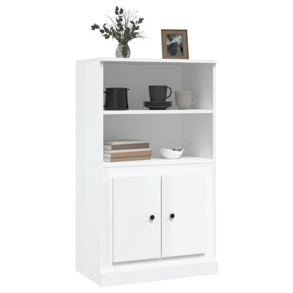 Credenza Bianco Lucido 60x35,5x103,5 cm in Legno Multistrato - homemem39