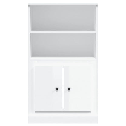 Credenza Bianco Lucido 60x35,5x103,5 cm in Legno Multistrato - homemem39