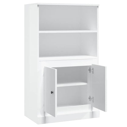 Credenza Bianco Lucido 60x35,5x103,5 cm in Legno Multistrato - homemem39