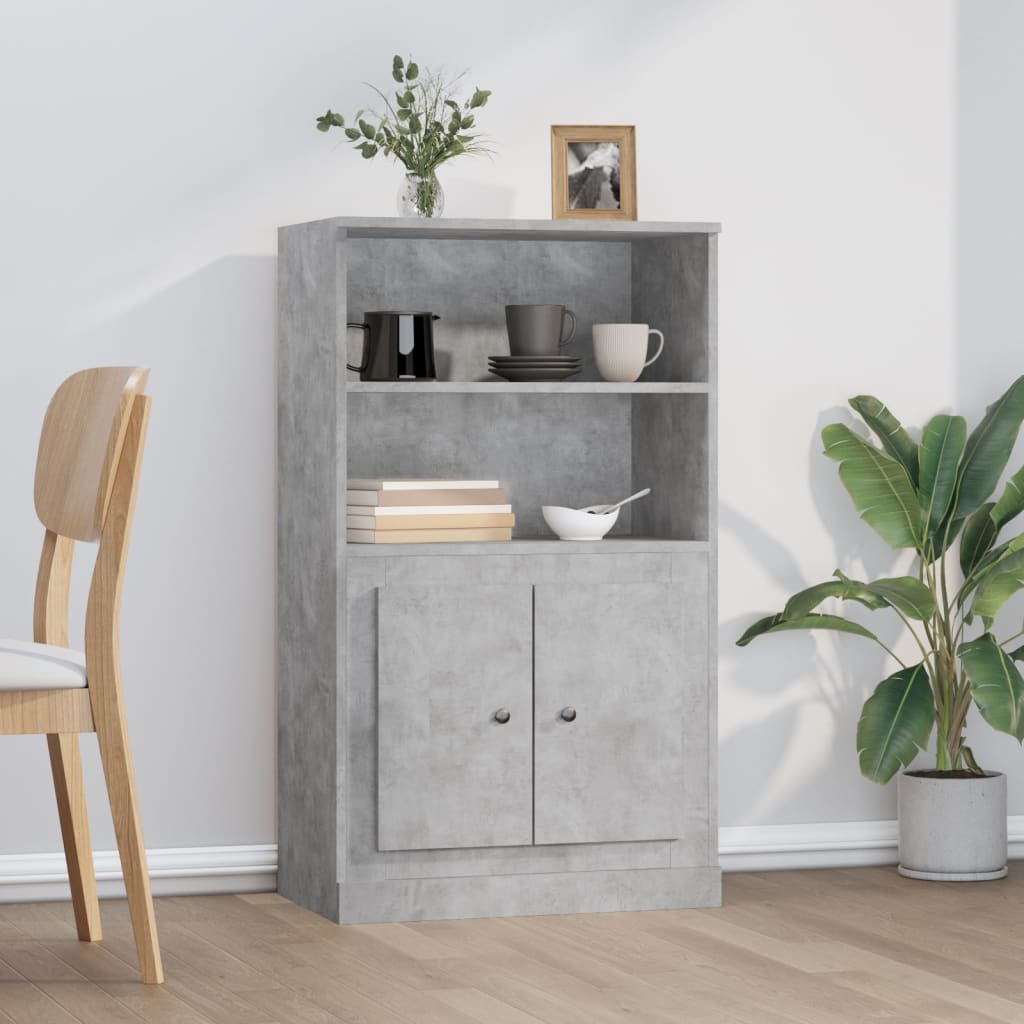 Credenza Grigio Cemento 60x35,5x103,5 cm in Legno Multistrato - homemem39