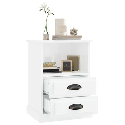 Comodini 2 pz Bianco Lucido 43x36x60 cm - homemem39