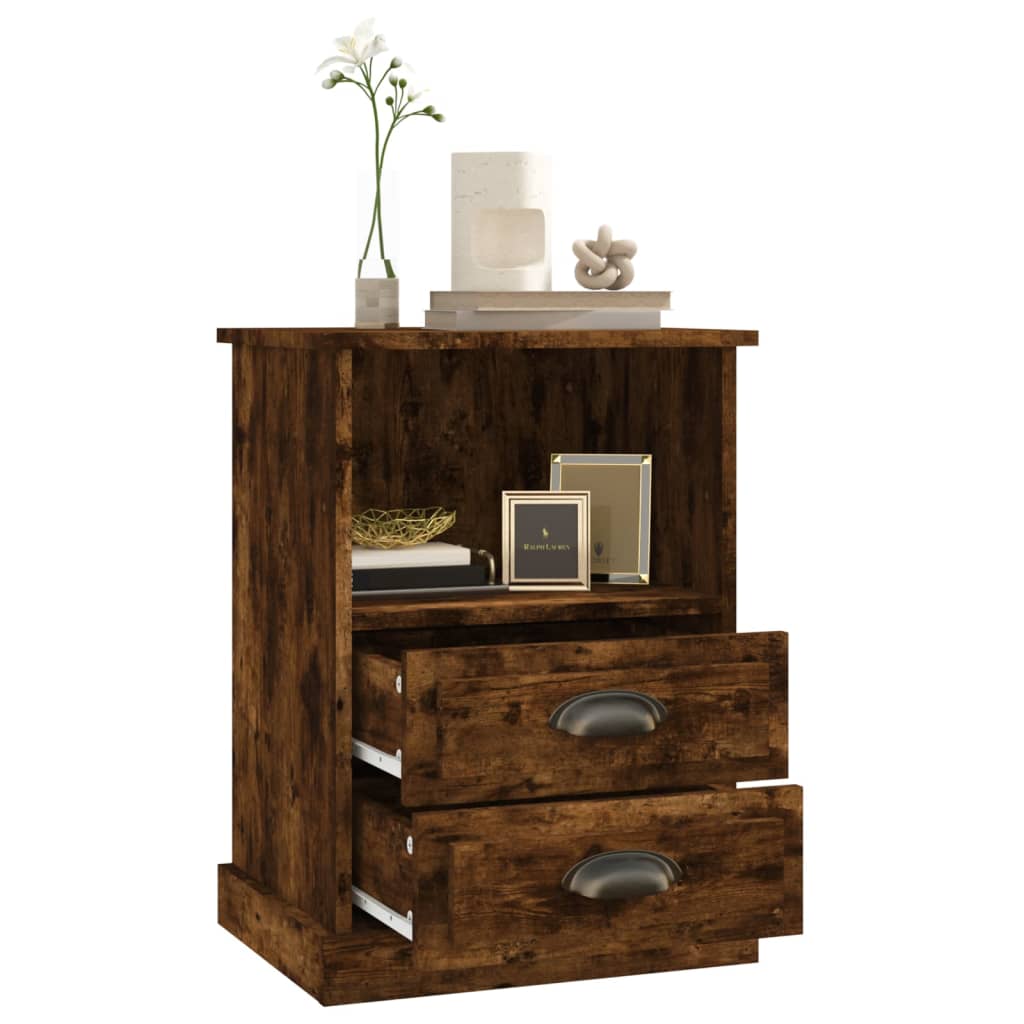 Comodini 2pz Rovere Fumo 43x36x60 cm