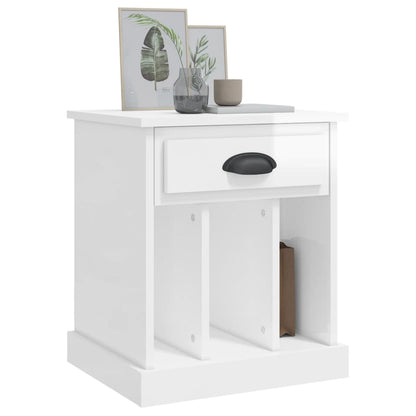 Comodini 2 pz Bianco Lucido 43x36x50 cm