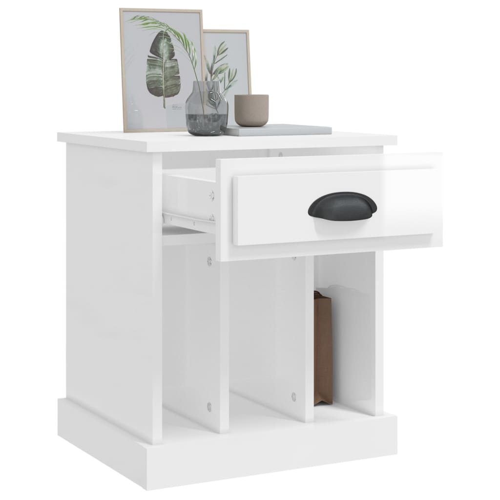 Comodini 2 pz Bianco Lucido 43x36x50 cm