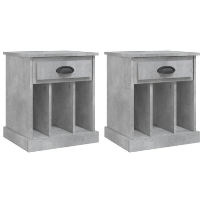 Comodini 2 pz Grigio Cemento 43x36x50 cm
