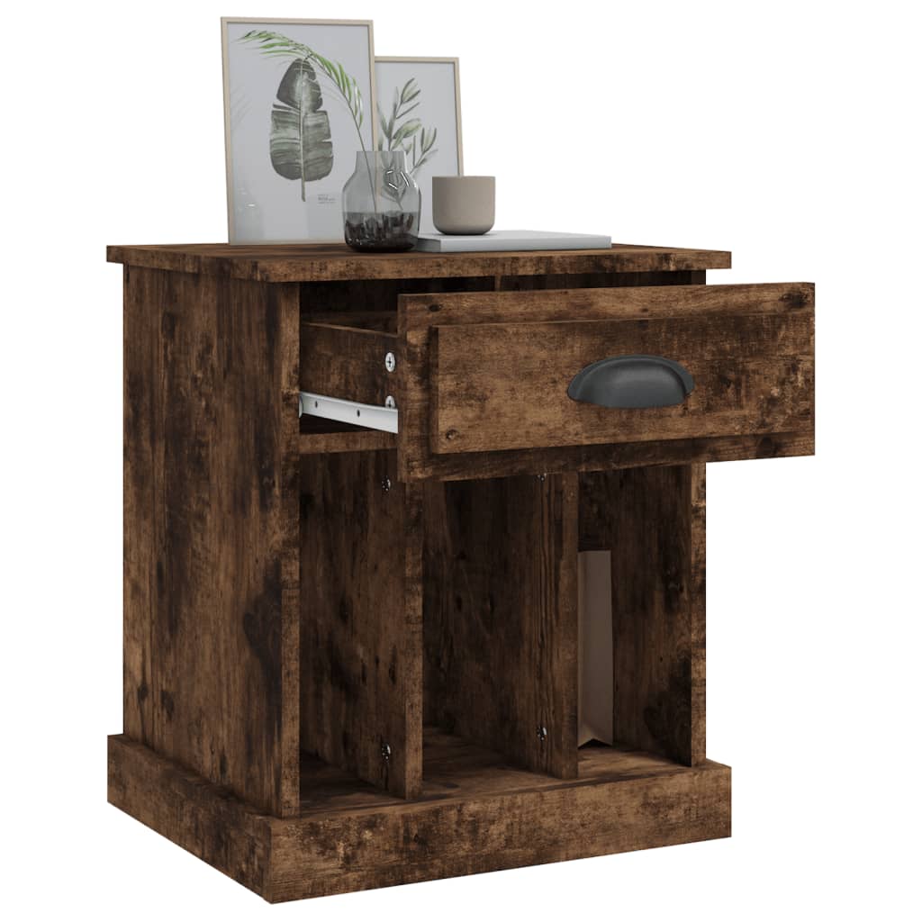 Comodini 2pz Rovere Fumo 43x36x50 cm