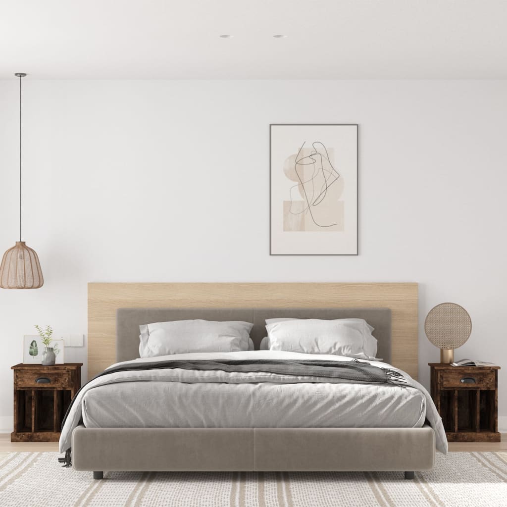 Comodini 2pz Rovere Fumo 43x36x50 cm - homemem39