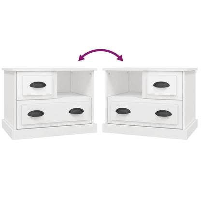 Comodino Bianco Lucido 60x39x45 cm