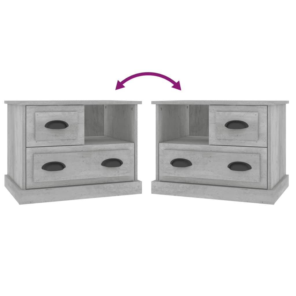 Comodino Grigio Cemento 60x39x45 cm - homemem39