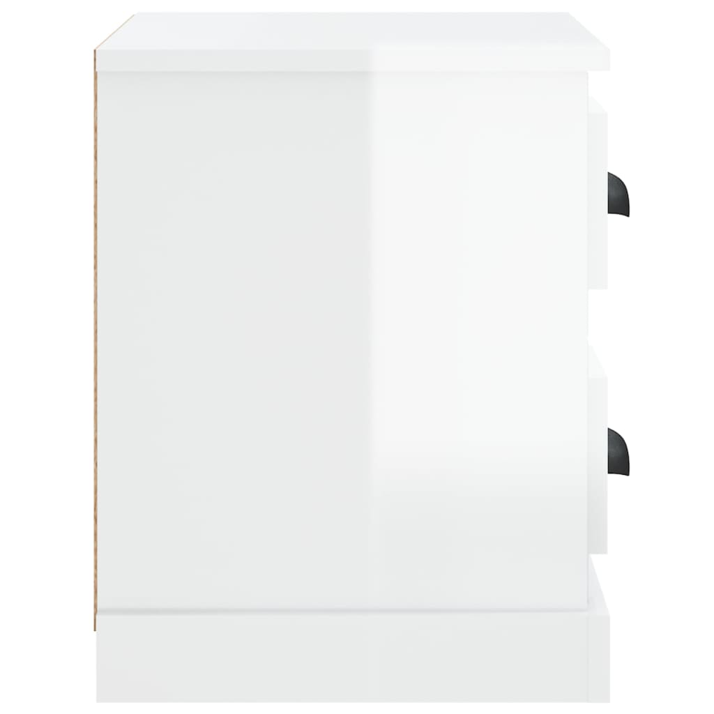 Comodino Bianco Lucido 60x35,5x45 cm - homemem39